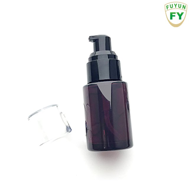 Fuyun In stock 30ml wholesale green glass lotion pump bottle