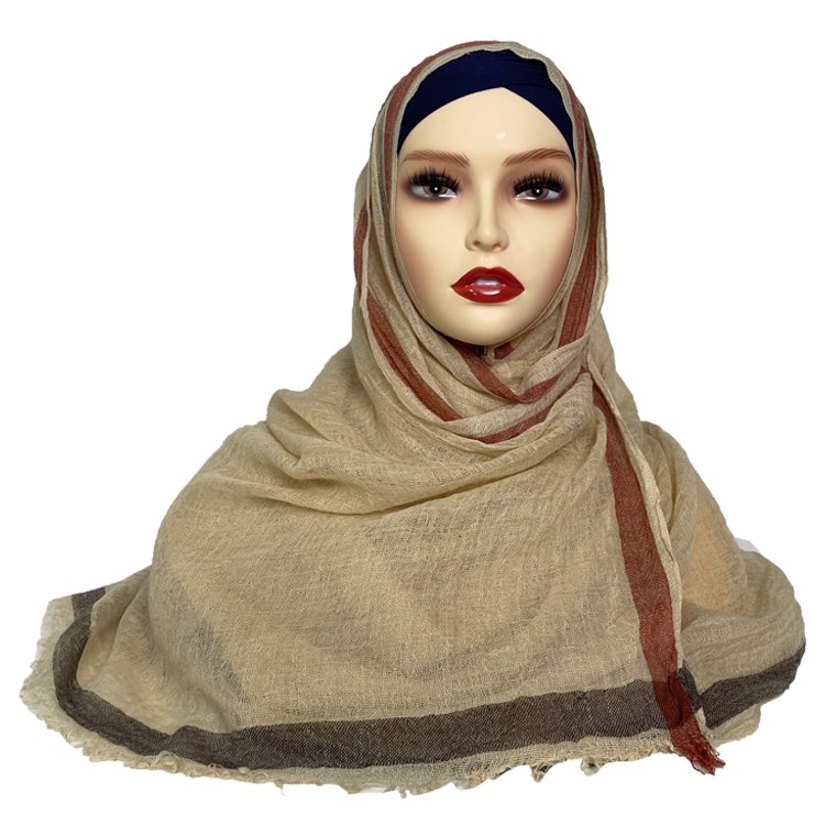 RTS Designers ethnic solid color cashmere woven scarves stripe handkerchiefs hijab pashmina shawls muslim women neck warmer
