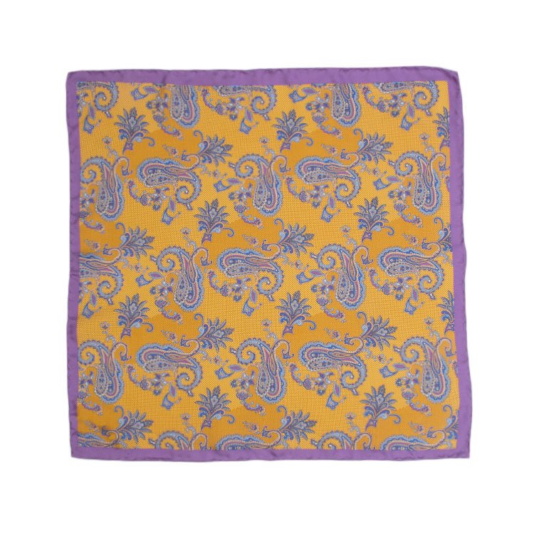 Pocket Square Print Men Blue Colorful Twill Silk Scarf Manufacturers Custom Printed Silk Scarves