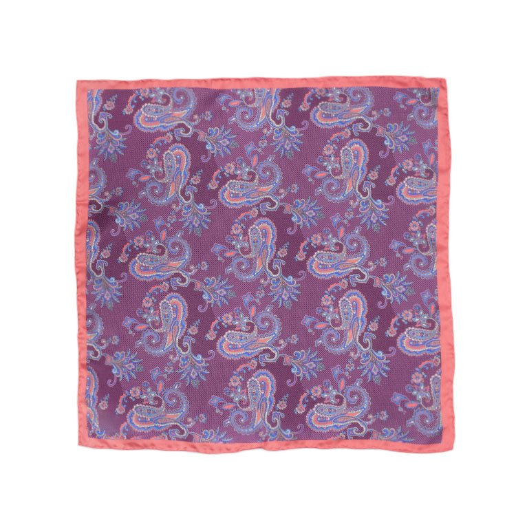 Pocket Square Print Men Blue Colorful Twill Silk Scarf Manufacturers Custom Printed Silk Scarves