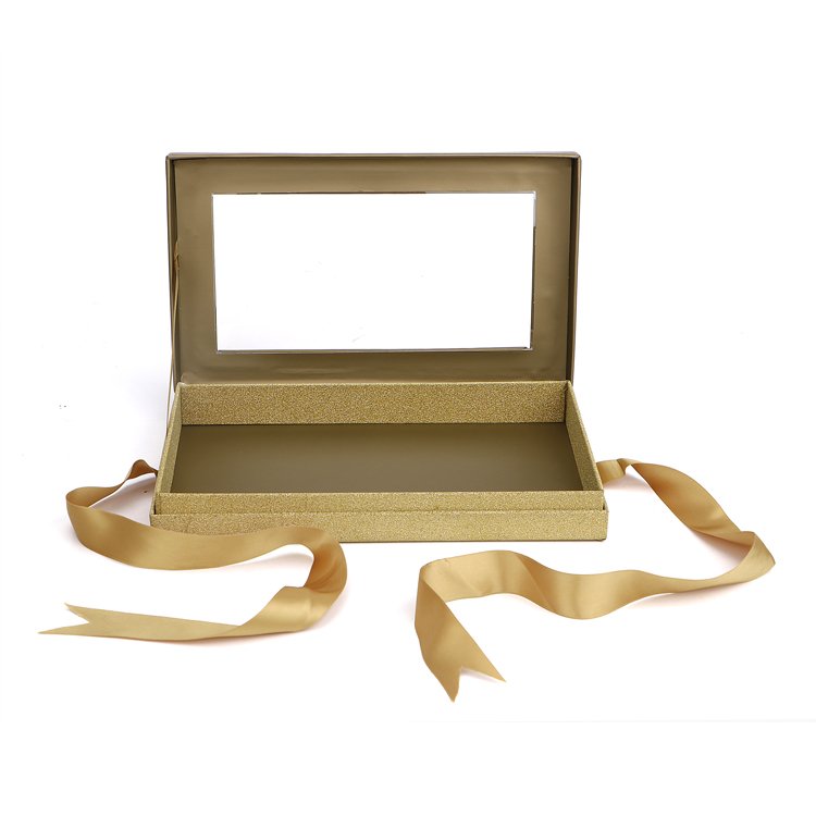 Personalized Customized Windowing Paper Packaging Box Printing Luxury Gift Box For Silk Scarf Handkerchief Packing With Ribbon