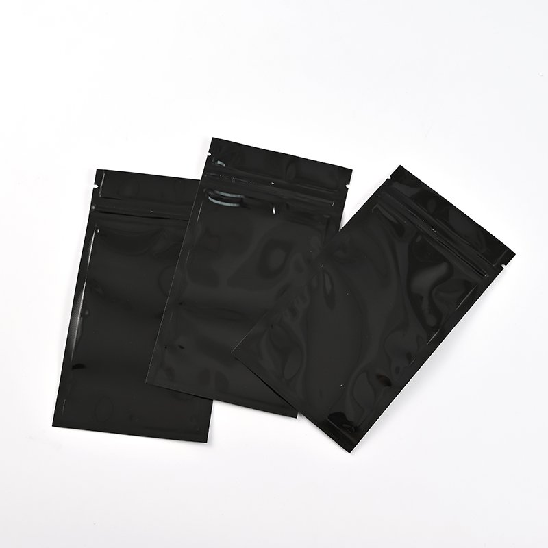 Custom Black Translucent Plastic Reusable Compostable Mylar Seal Packaging Zipper Bag with Logo for Cable and Jewelry