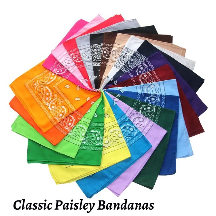 Promotional Gifts Standard Size 22inch Organic Bandana For Events