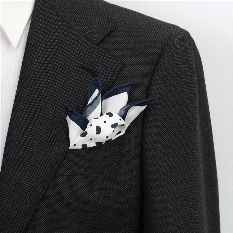 Mens Handkerchiefs Screen Print Silk Pocket Squares
