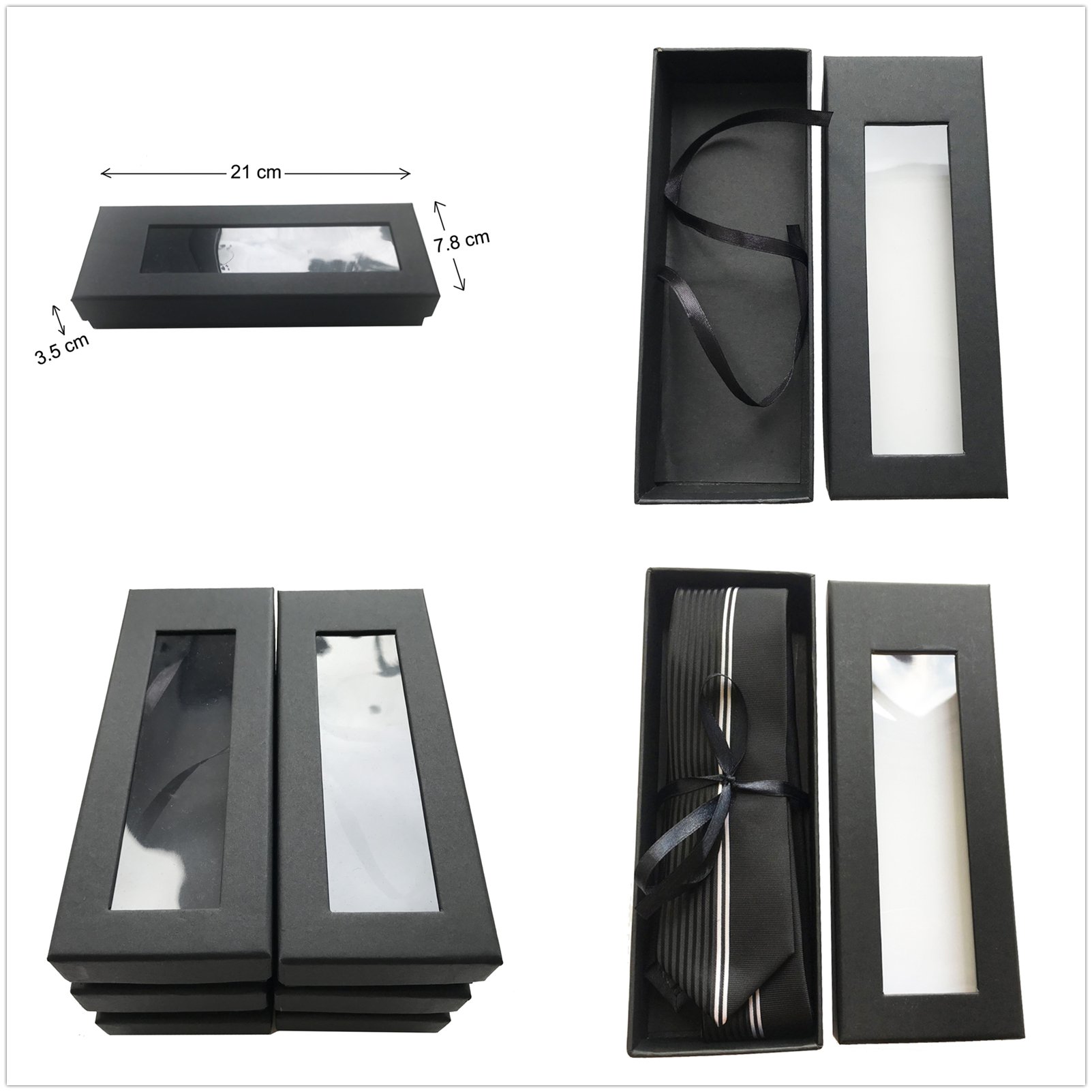 Custom Designs Beautiful Gift Boxes Neck Ties Socks Handkerchief Cufflinks Box for Men Accessories Birthday Gift Packing Box