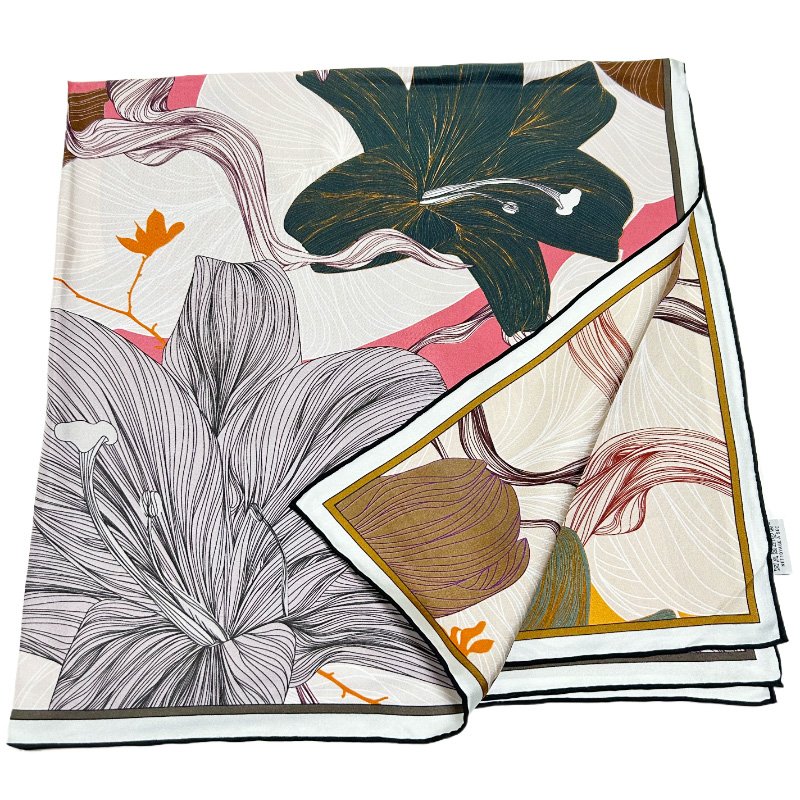 Customized Company Logo Women Digital Printing Satin Scarf 90cm Silk Square Scarves