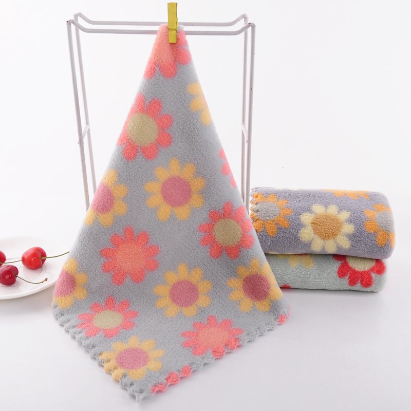 High-density coral velvet square towel soft and thickened face towel small handkerchief absorbent microfiber dishwash rag