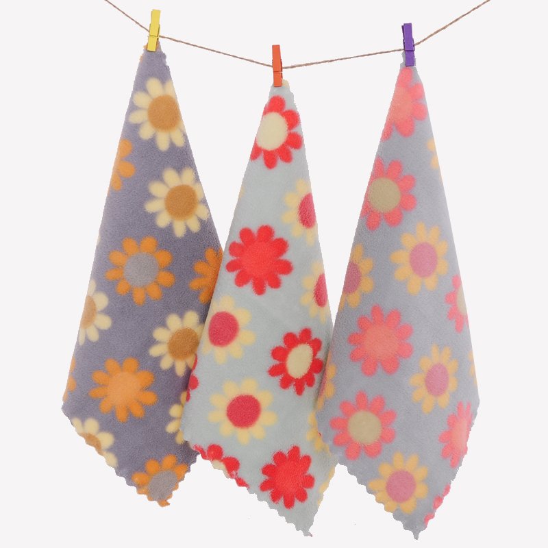 High-density coral velvet square towel soft and thickened face towel small handkerchief absorbent microfiber dishwash rag