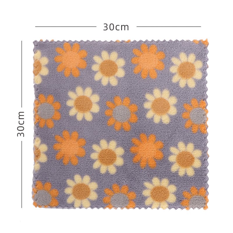 High-density coral velvet square towel soft and thickened face towel small handkerchief absorbent microfiber dishwash rag