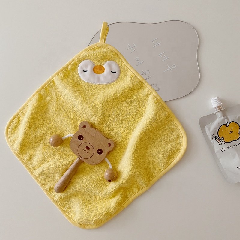2023 New Small Animal Cartoon Handkerchief Small Square Towel Pure Cotton Kindergarten Handkerchief Children's Face Towel