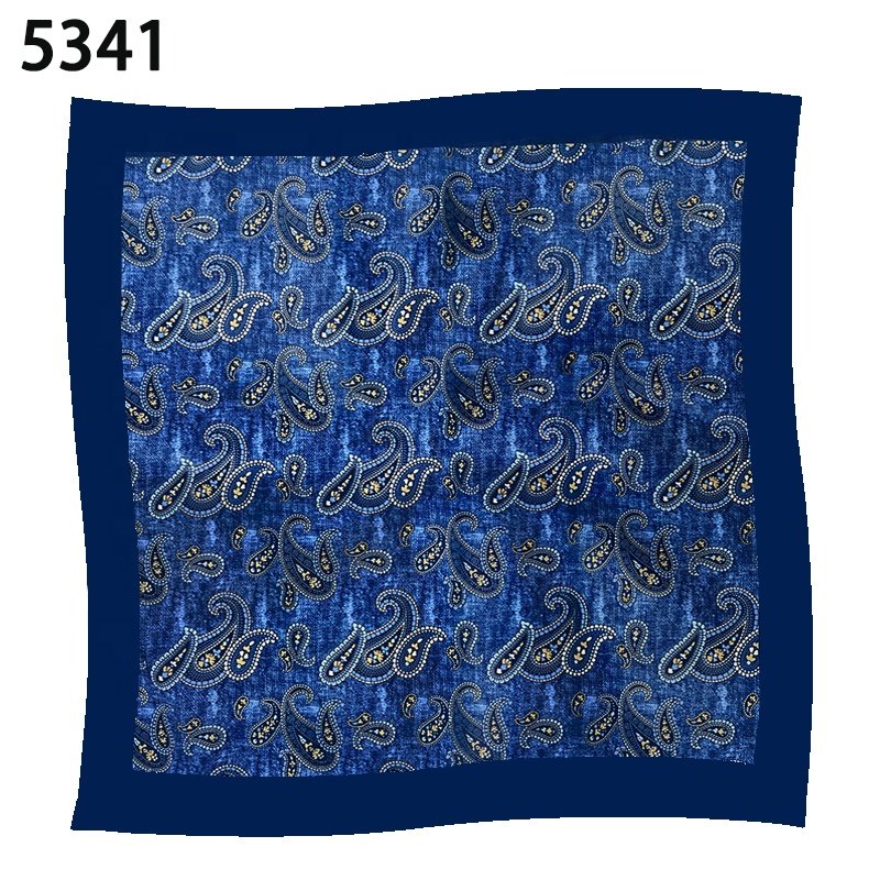 Factory directly wholesale square bottom pocket ready to ship 100 polyester paisley microfiber handkerchief