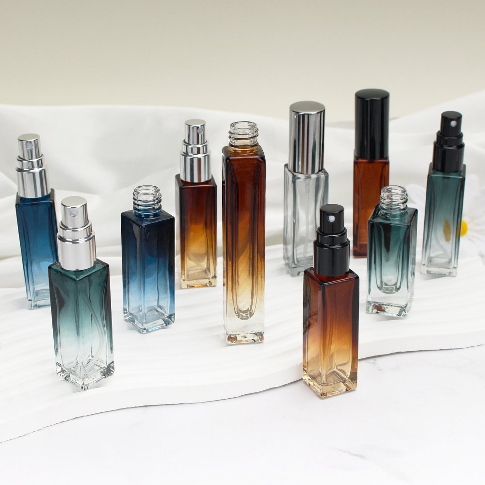 Travel spray 5ml 10ml 20ml 30ml Clear Empty Square Shaped Glass Spray Perfume Bottle Portable Atomizer Refilla bottle