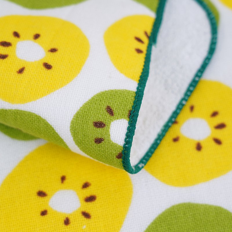 Pure cotton gauze kiwi fruit printed handkerchief one side pure cotton one side gauze active printed square towel