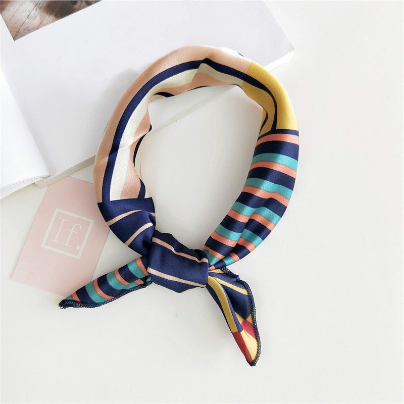 HZW-24050 Women's polka dot 50*50cm pocket square handkerchief silky satin neck scarf