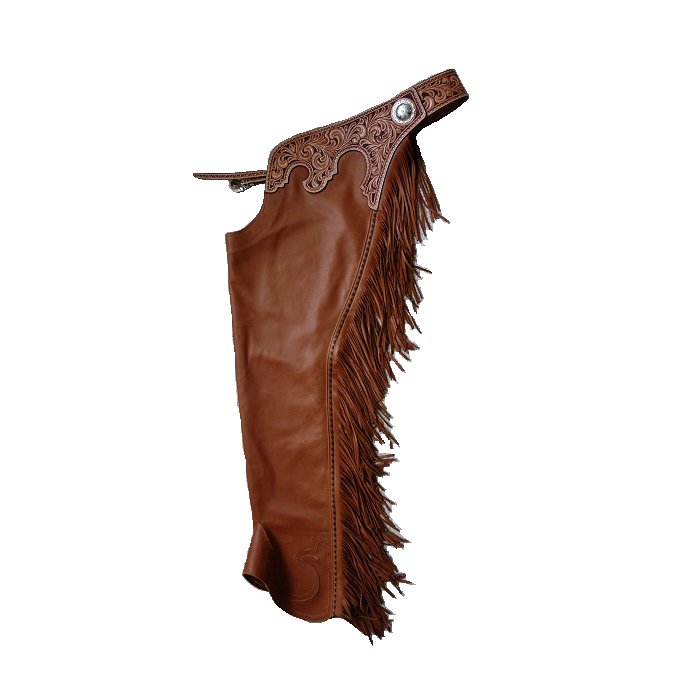 Custom Made Bull riding Chinks Horse Chaps Smooth Hand Carved floral genuine Leather Beaded Belts
