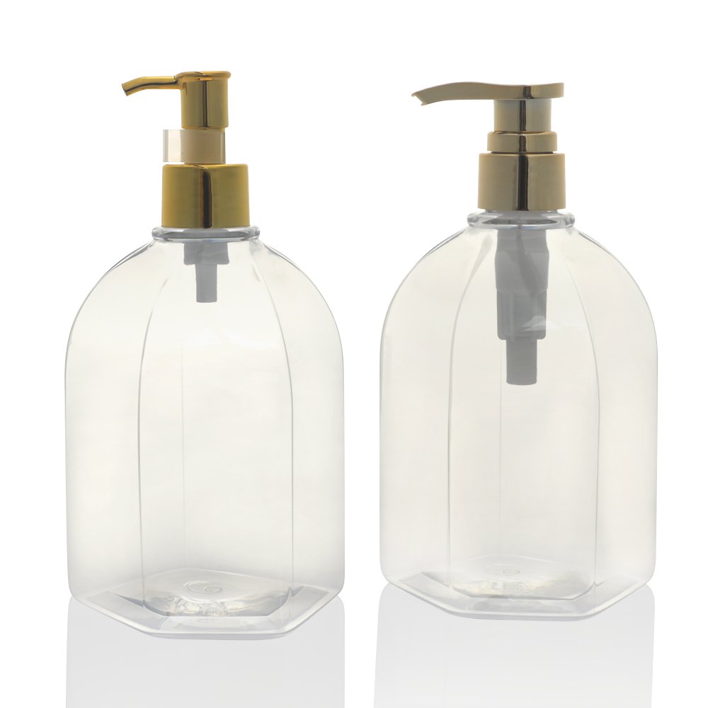 Empty Cosmetic Packaging Transparent Acrylic Irregular Shape Plastic Bottle 30ml 300ml 500ml Pet Plastic Pump Lotion