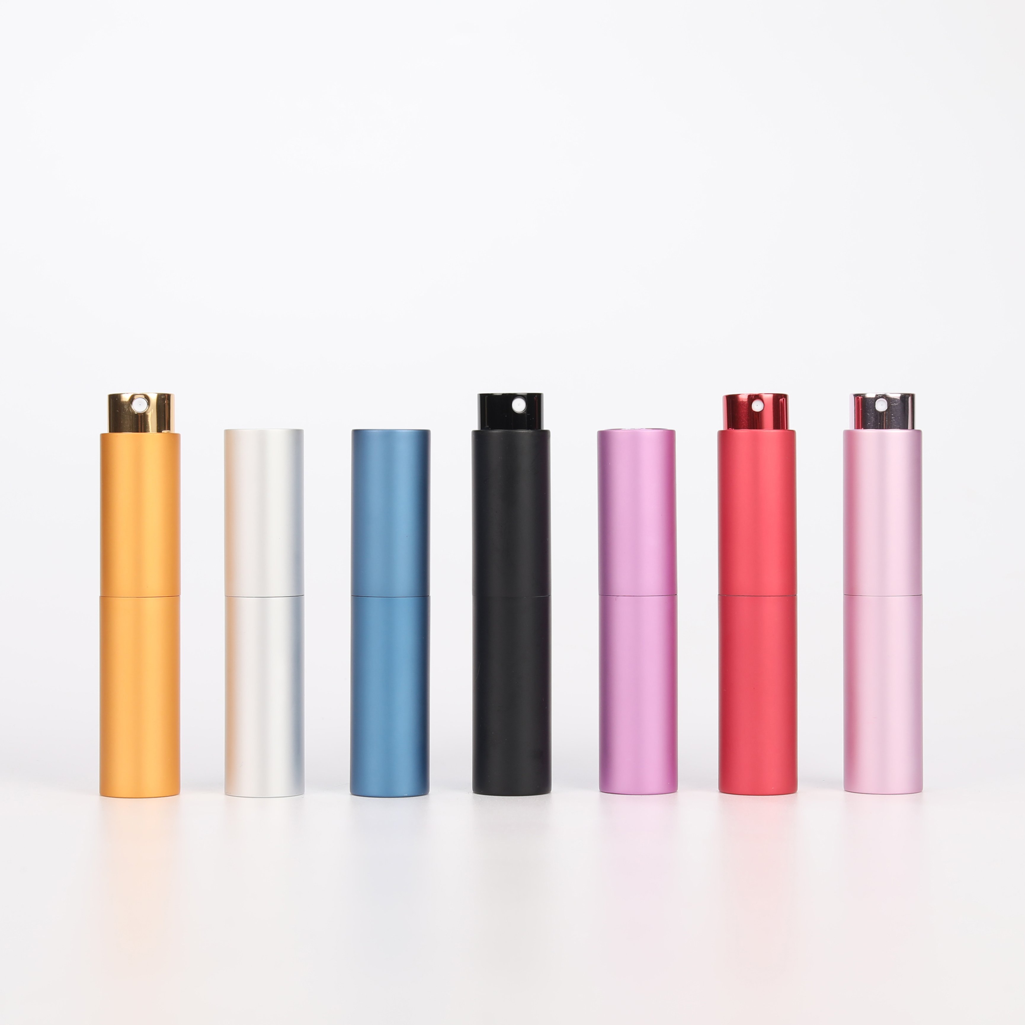 Custom LOGO Luxury Mini Pocket Size 10ml Perfume Bottle twister Round Portable Travel Refill Metal Spray Bottle