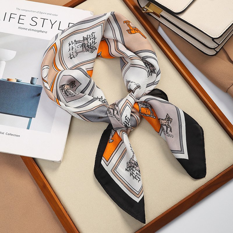 Customized promotional gifts, silk printed scarves, OPP bag packaging