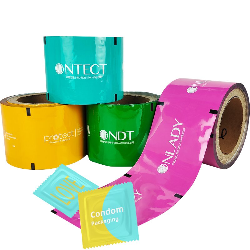 Custom Film Rolls smell proof mylar bags All Size Types Laminated Aluminum Foil Condom Packaging Bag