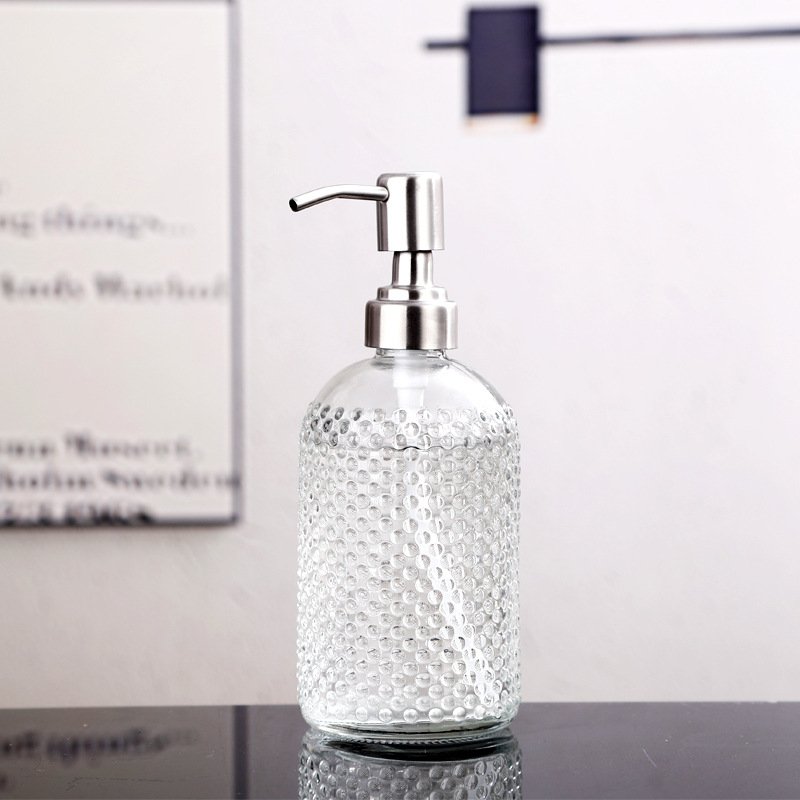 Wholesale Custom Variety of styles Retro Relief Perfume Bottle Glass Soap Dispenser Fancy Glass Bottle