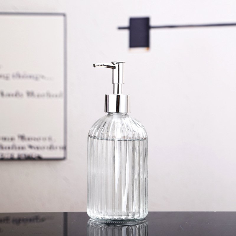 Wholesale Custom Variety of styles Retro Relief Perfume Bottle Glass Soap Dispenser Fancy Glass Bottle