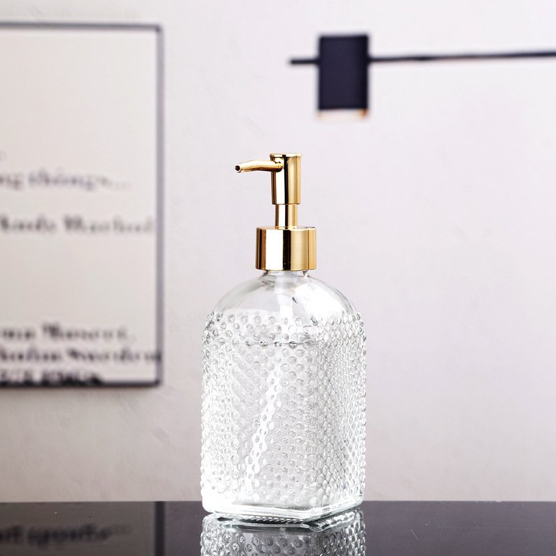 Wholesale Custom Variety of styles Retro Relief Perfume Bottle Glass Soap Dispenser Fancy Glass Bottle