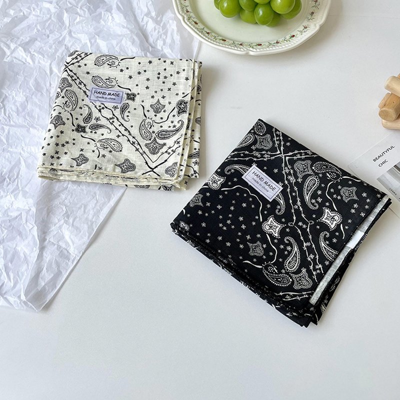 Custom Handkerchief Cotton Neck Scarves Small Neckerchief Bag Scarfs Square Headband Bandana Head Hair Scarf for Women