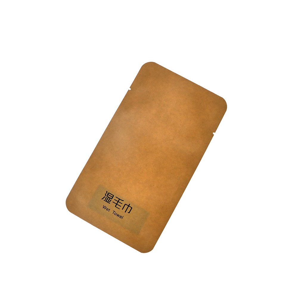 2024 Customizable Brown Kraft PET Plastic Wet Wipe Bag for Personal Care Christmas Gift Cleaning Tissue Paper with Custom Size