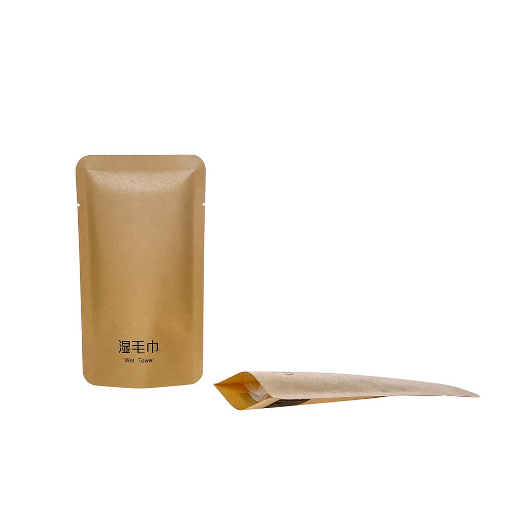 2024 Customizable Brown Kraft PET Plastic Wet Wipe Bag for Personal Care Christmas Gift Cleaning Tissue Paper with Custom Size