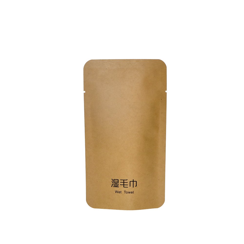 2024 Customizable Brown Kraft PET Plastic Wet Wipe Bag for Personal Care Christmas Gift Cleaning Tissue Paper with Custom Size