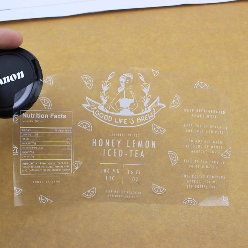 Transparent Lens Anti Static Removable Sticker, glasses label Printing Logo Nail Polish Bottle transparent Stickers Labels