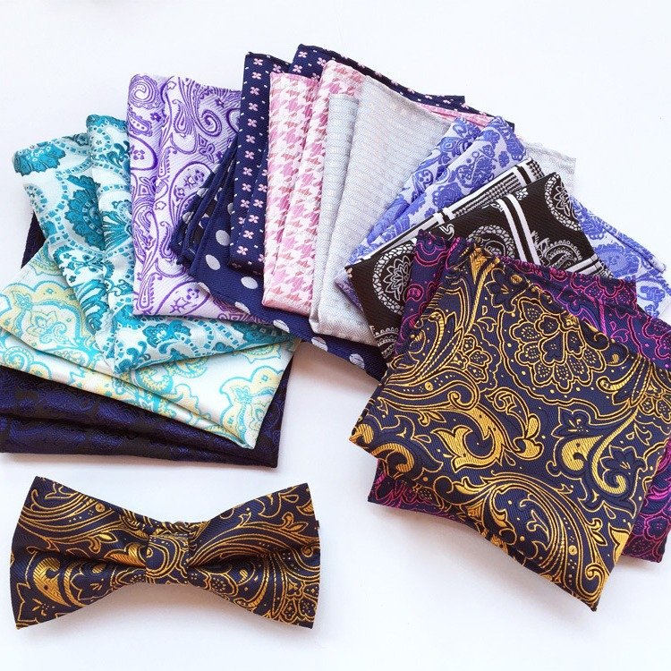 Wholesale White Yellow Red Pocket Square Handkerchief Cotton High Quality Polyester For Wedding Men's Suit