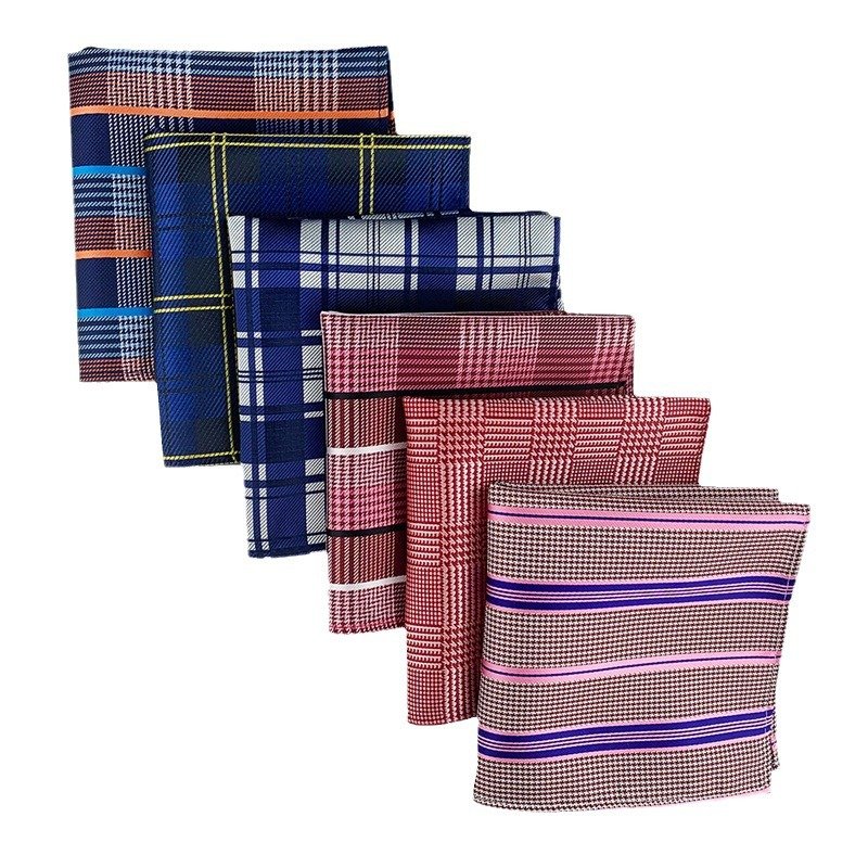 Wholesale White Yellow Red Pocket Square Handkerchief Cotton High Quality Polyester For Wedding Men's Suit