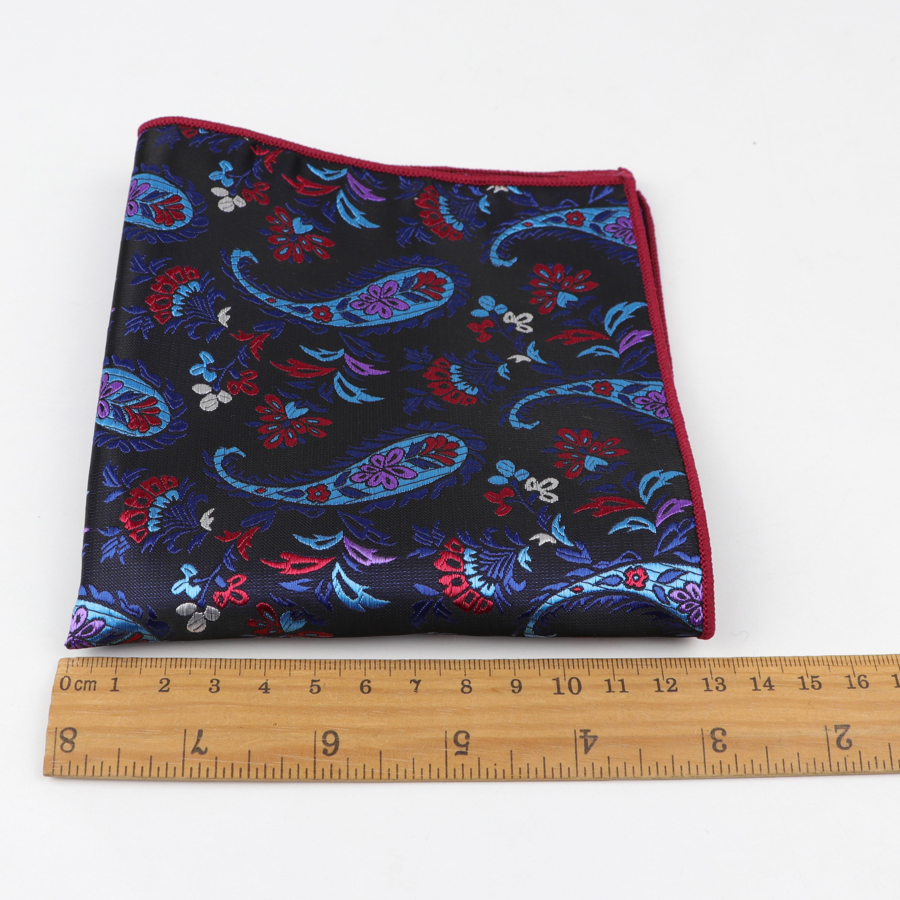 Paisley Handkerchief Polyester Scarves Vintage Fabric Of Business Suit Hankies Men's Pocket Square Handkerchiefs 26*26cm