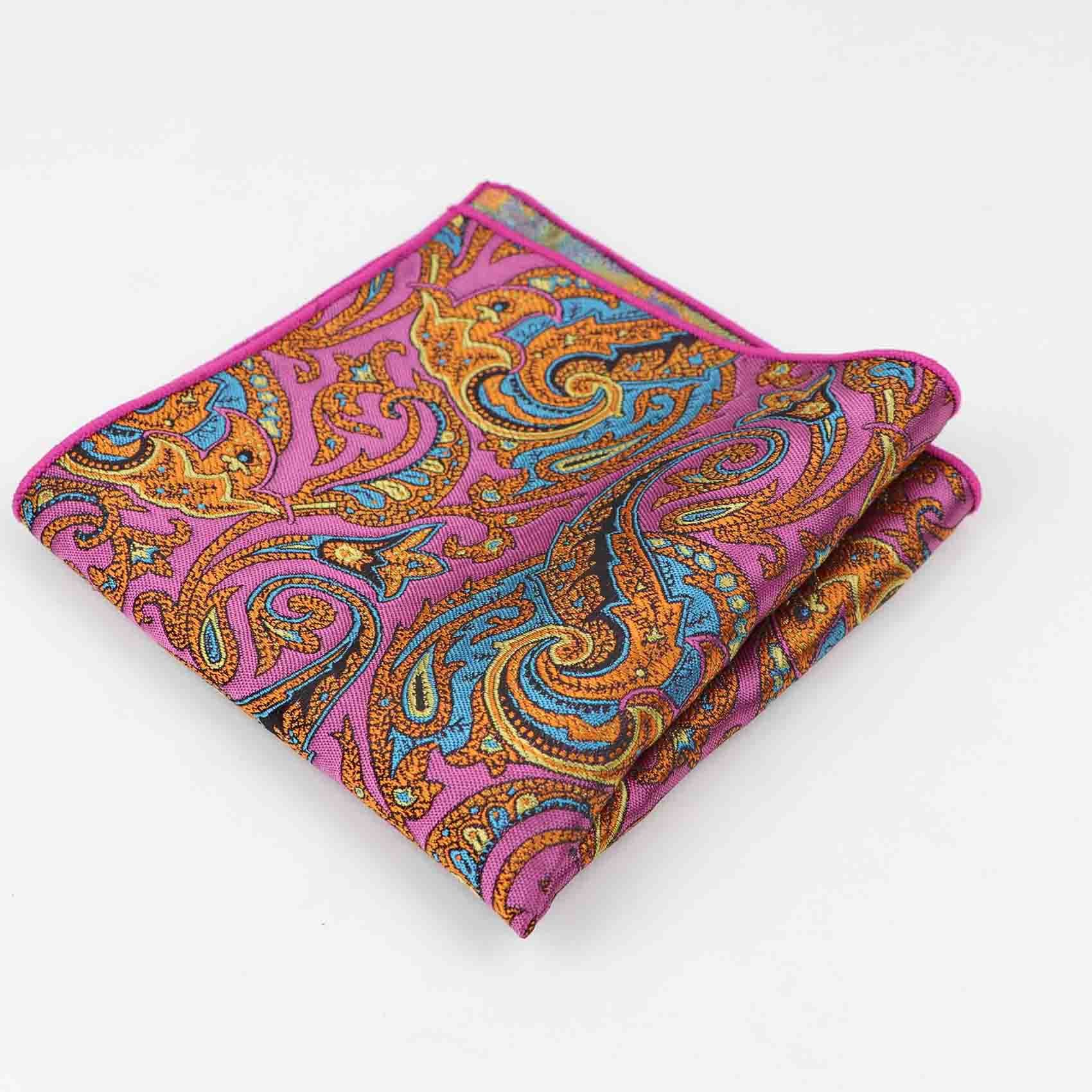 Paisley Handkerchief Polyester Scarves Vintage Fabric Of Business Suit Hankies Men's Pocket Square Handkerchiefs 26*26cm