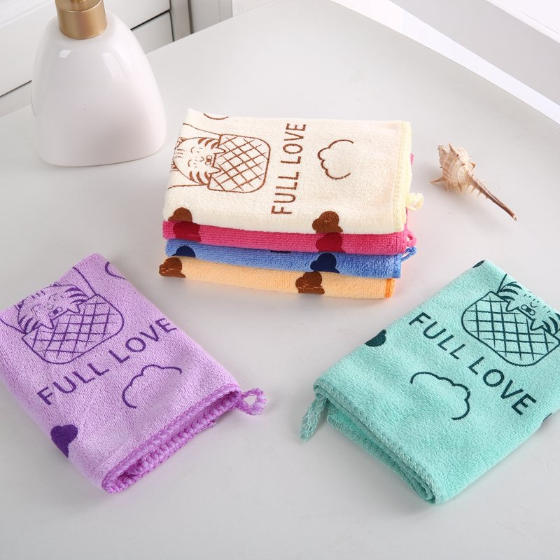 Wholesale cartoon printed pattern children's handkerchief absorbent quick-drying napkin baby small square towel