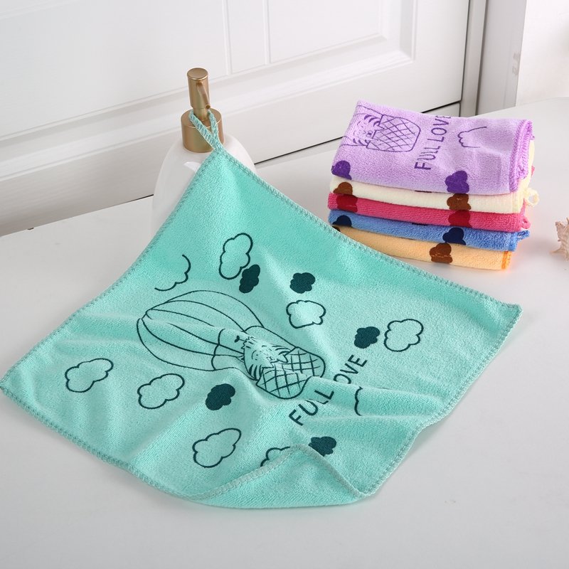 Wholesale cartoon printed pattern children's handkerchief absorbent quick-drying napkin baby small square towel