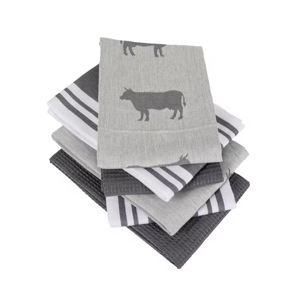 100% Cotton Jacquard Kitchen golf towel set - Light grey
