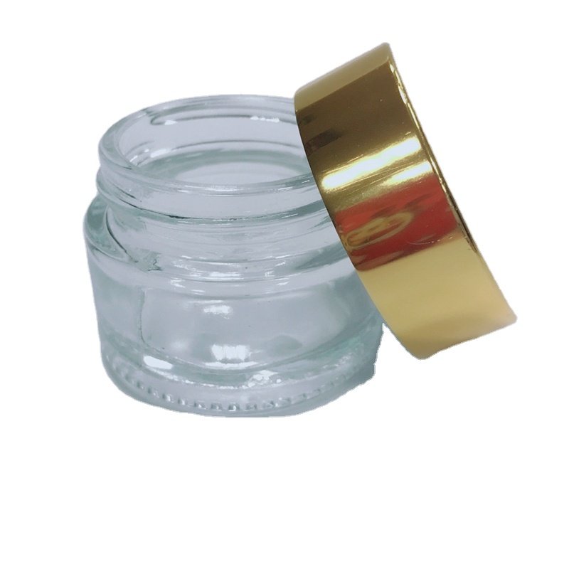 15ml 0.5oz Amber Green blue Glass Jar With Aluminium Cap Custom Printed Cream Glass Cosmetic Jars