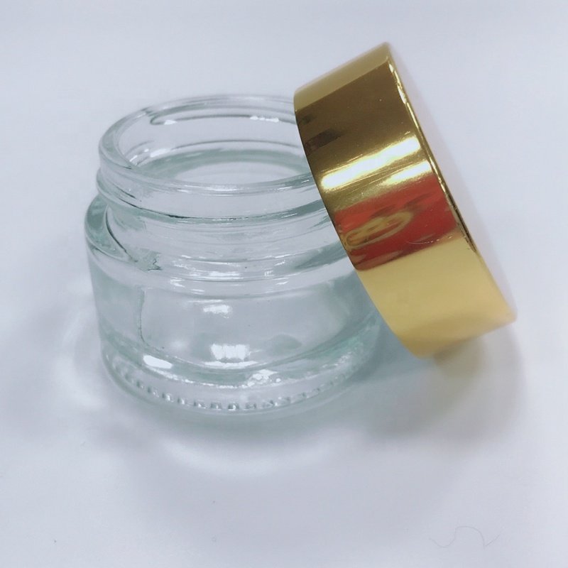 15ml 0.5oz Amber Green blue Glass Jar With Aluminium Cap Custom Printed Cream Glass Cosmetic Jars