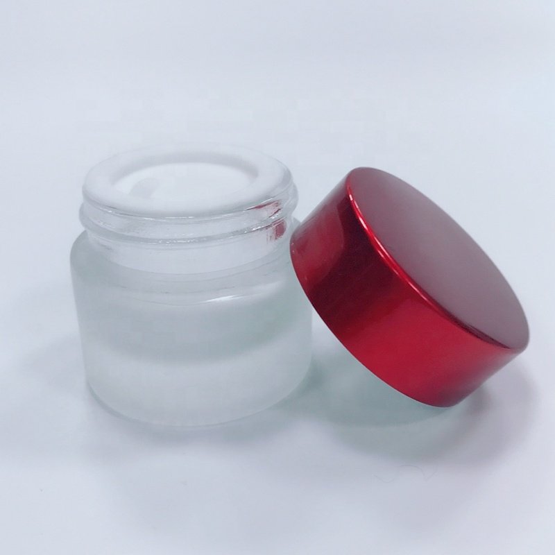 15ml 0.5oz Amber Green blue Glass Jar With Aluminium Cap Custom Printed Cream Glass Cosmetic Jars