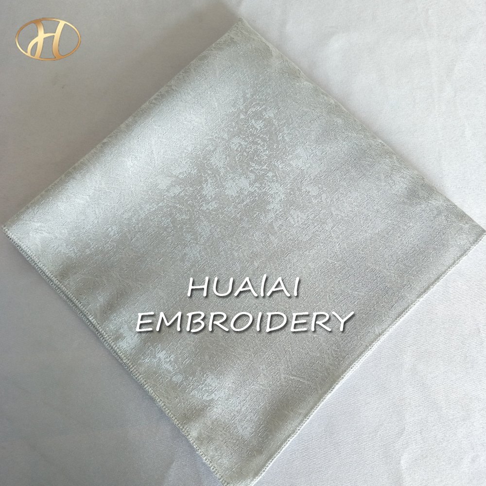 HNAP020 -Wholesale Light Blue Jacquard Cloth Dinner Table Napkins fabric With Logo For Wedding Events handkerchief