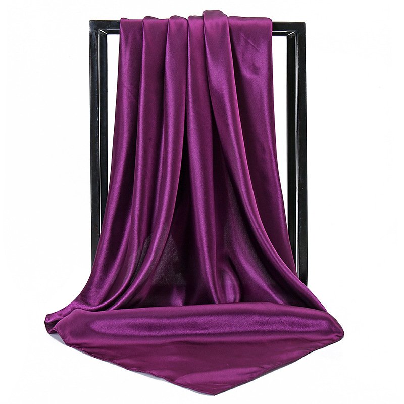 2024 Popular Wholesale New Women Solid Color Chiffon Model Scarf Multifunction Soft Silk Satin Hijab