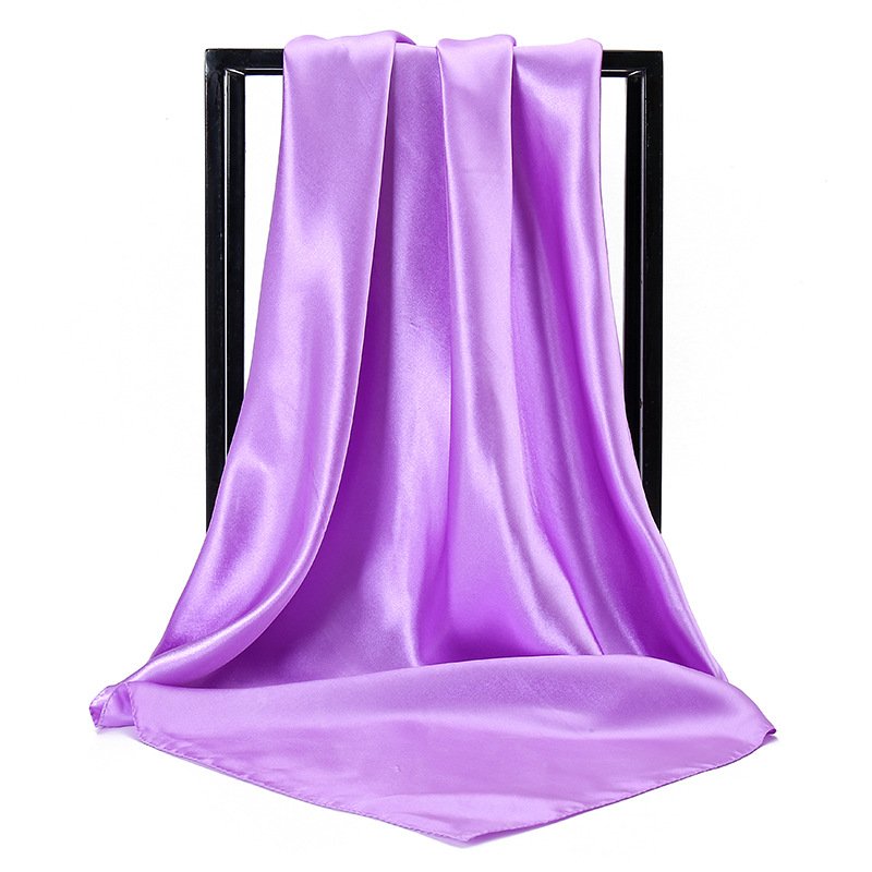 2024 Popular Wholesale New Women Solid Color Chiffon Model Scarf Multifunction Soft Silk Satin Hijab
