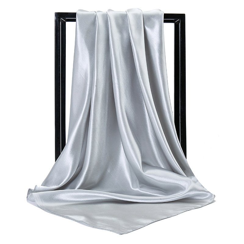 2024 Popular Wholesale New Women Solid Color Chiffon Model Scarf Multifunction Soft Silk Satin Hijab