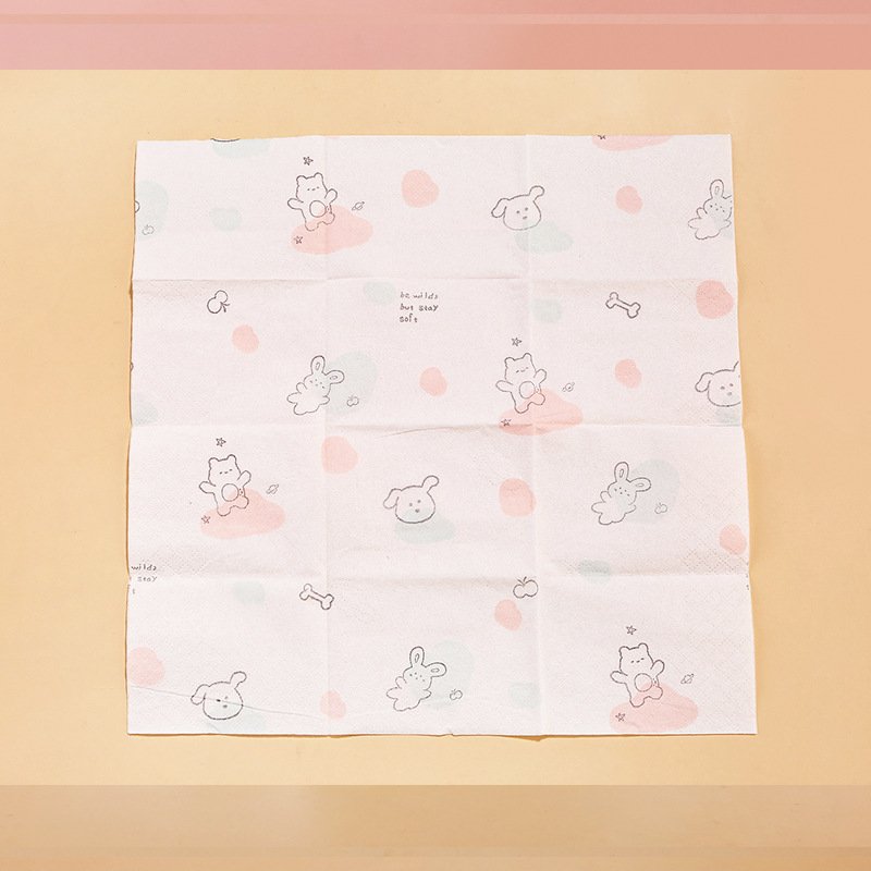 FSC Mini Pocket Tissues Facial Tissues Lovely Dog Printed 9 Pcs Pack Cute Paper Handkerchief Cleansing Tissue
