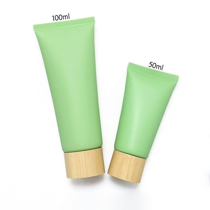 Hot Sale White Empty Plastic Tube 120g Plastic Squeeze Tube 80g 100g Plastic Tubes With Bamboo Lid