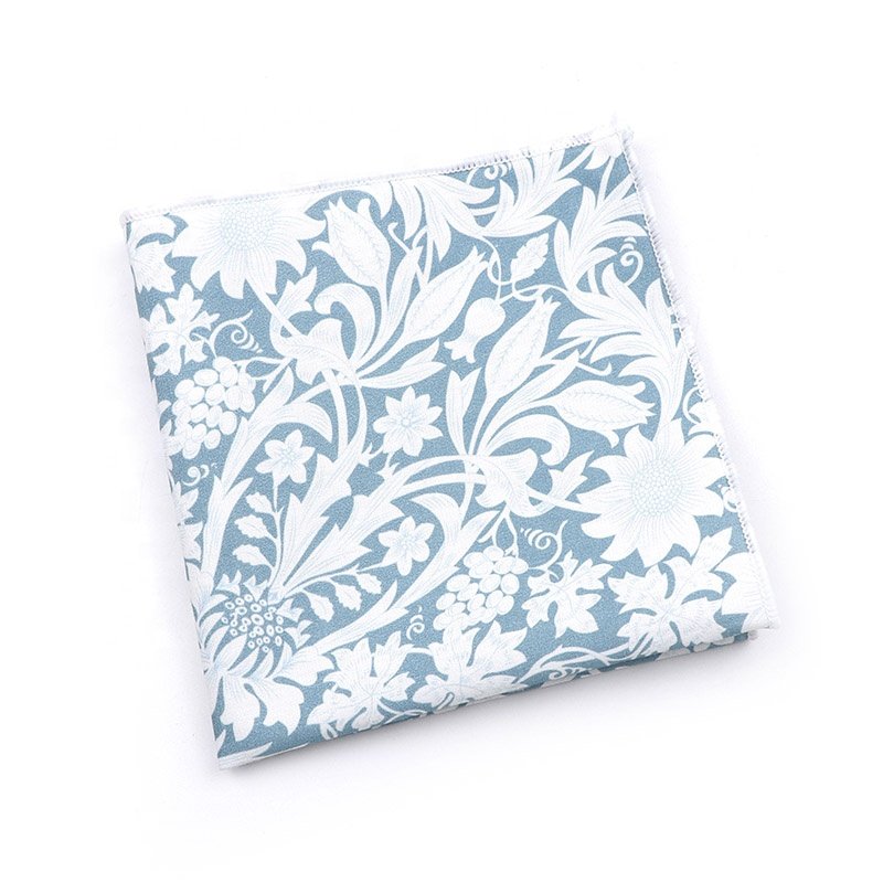 Colorful Floral Handkerchief 100% Cotton Hankie 24cm Women&Men Casual Party Pocket Square Gift Tuxedo Bow Tie Accessory