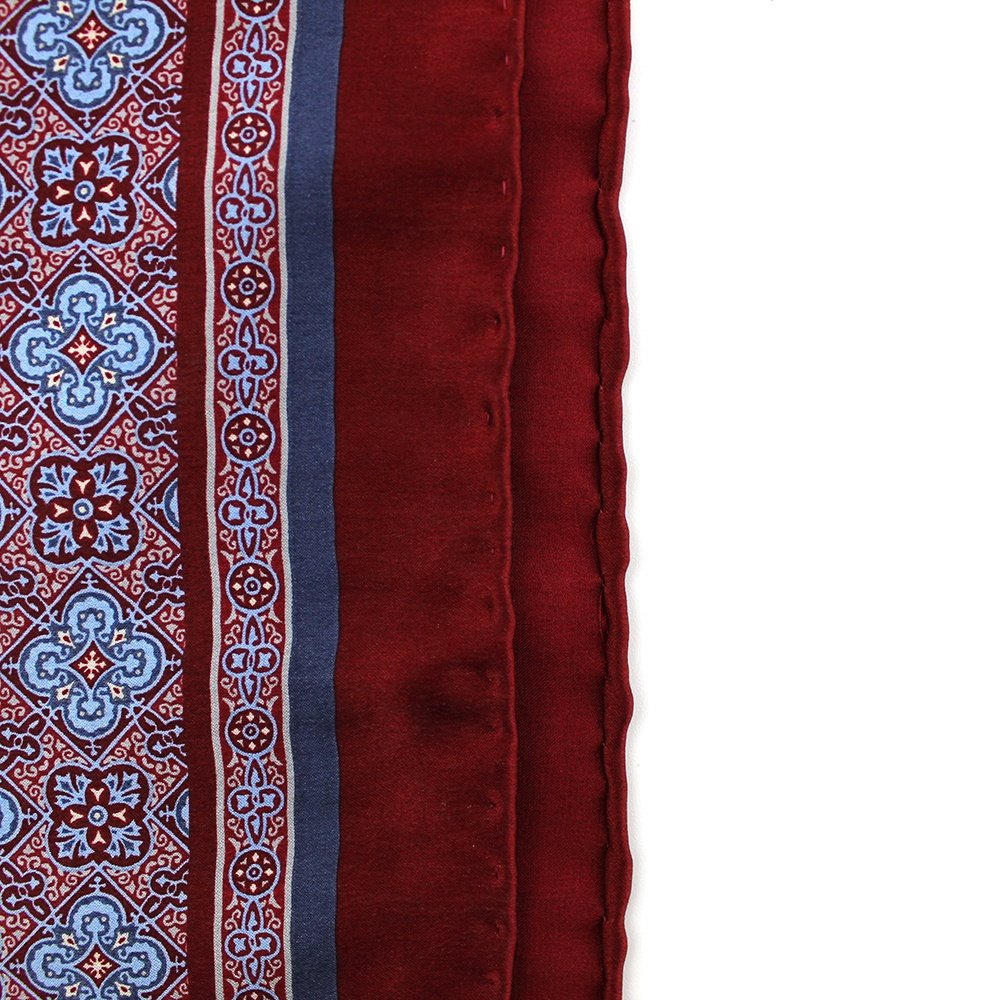 Made In China Mens Wholesale Fashion Luxury Handkerchief 100 Silk Custom Geometric Floral 33CM Hand Rolled Printed Pocket Square