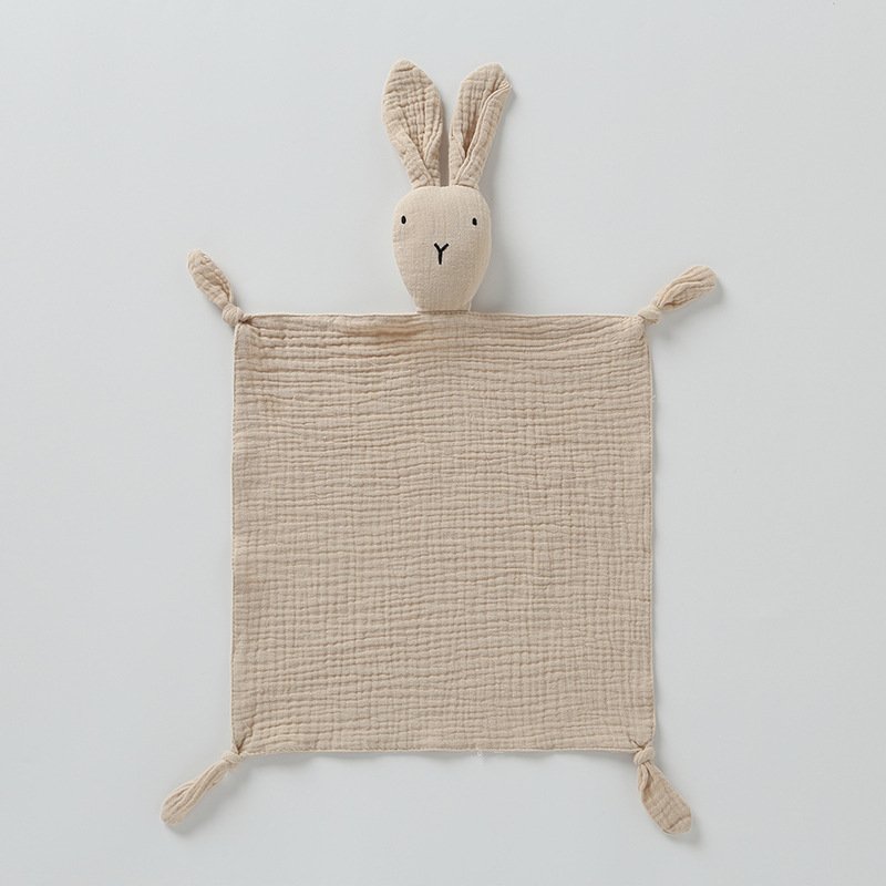 Baby Cotton Gauze Comforter Cloth Baby Sleeps Doll Rabbit Comforter Handkerchief Crepe Cloth Comfort Toy